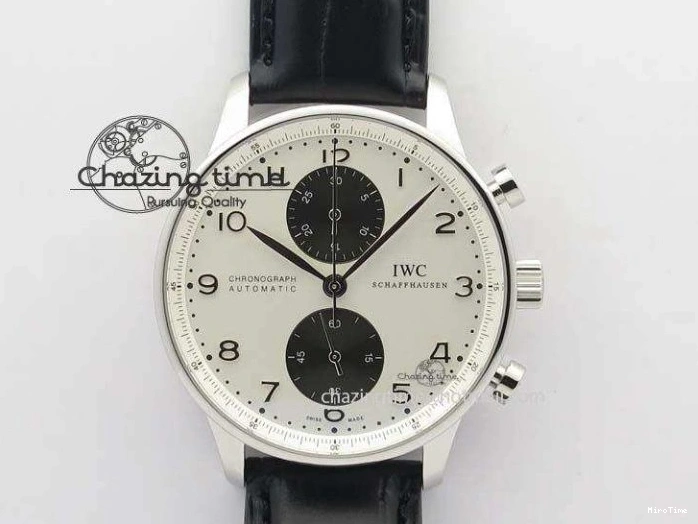 MIROTIME 0122 Reliable Portuguese IW371447 ZF 1:1 Best Edition SS Black Dial On Black Leather Strap A79350 V 7274